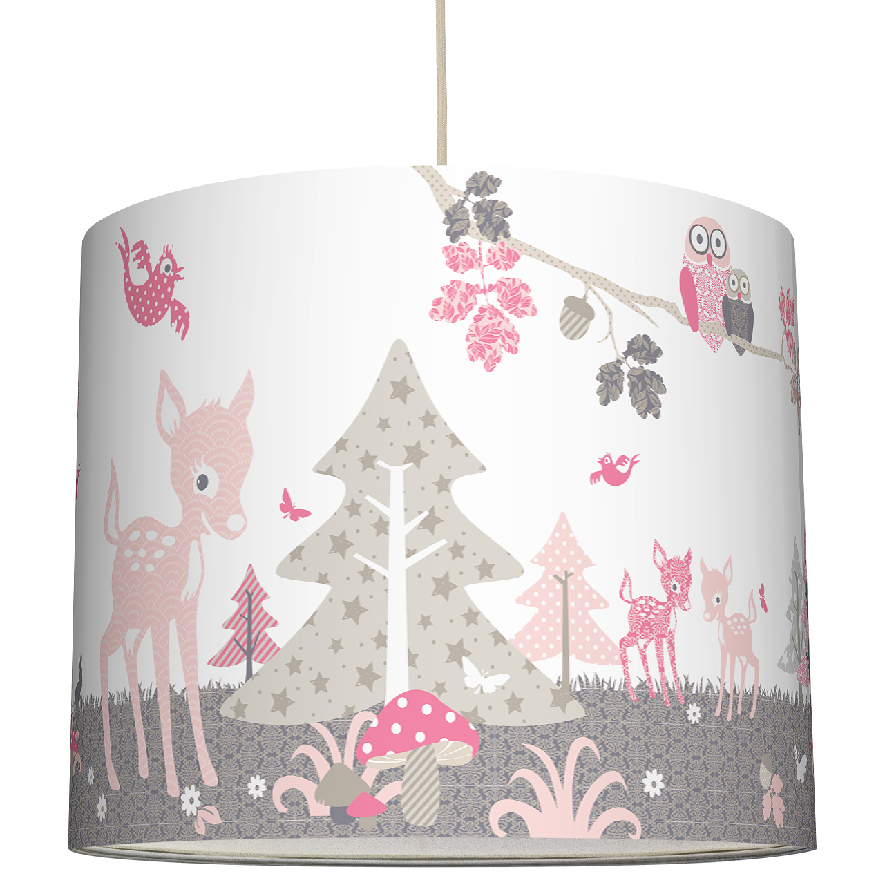 5051_40_Lampenschirm_Rehlein_40cm_Rosa_Taupe_Beige_anna_wand_design_Kinderzimmer_dekorieren