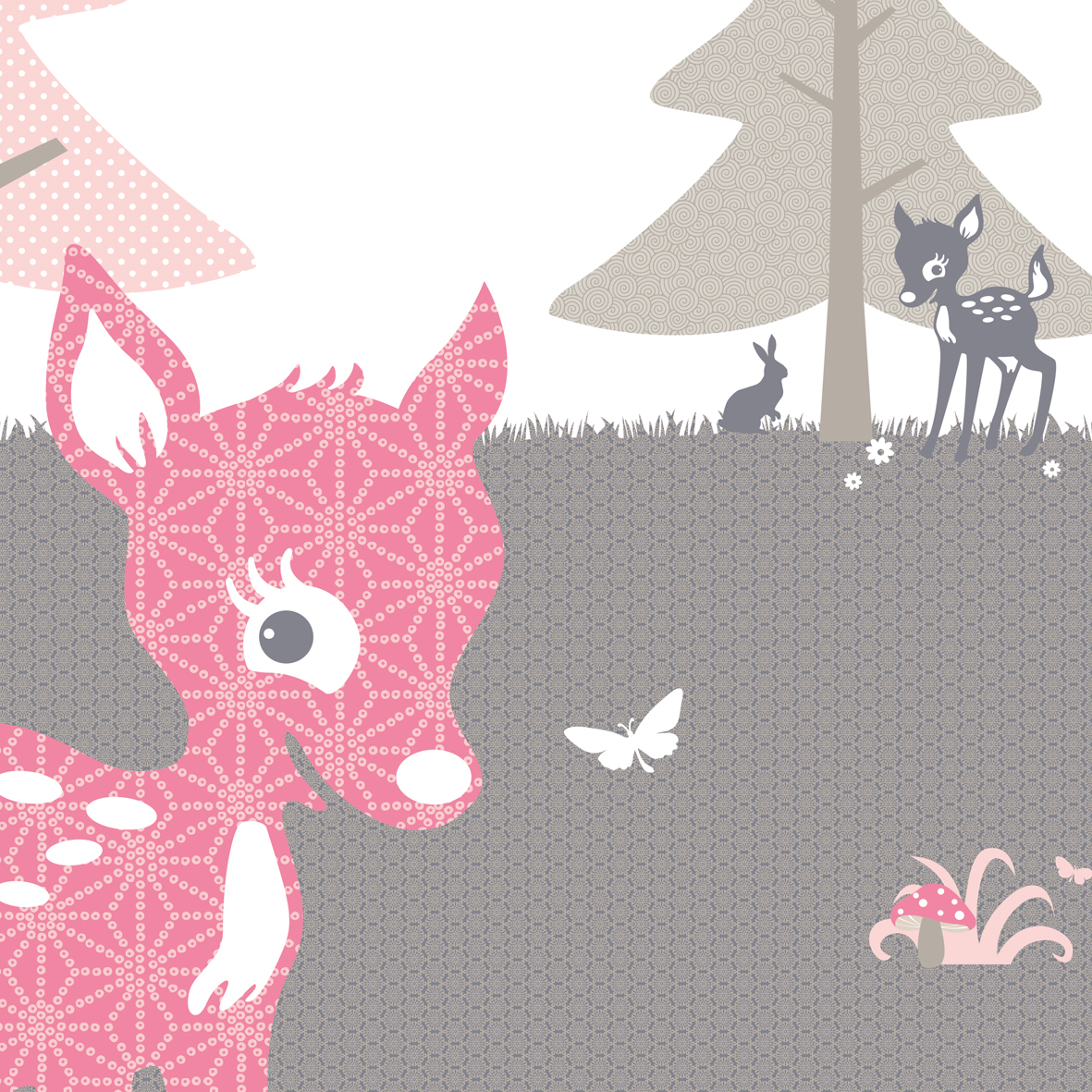 Tapetenwandbild Fototapete Rehlein Rosa Taupe 186 X 270 Cm Fototapeten Zum Tapezieren Tapeten Wandgestaltung Kinderzimmer Anna Wand Design