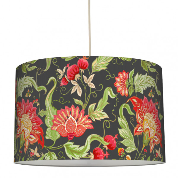 anna wand lampe hängelampe lampenschirm blumen grün rot anthrazit wohnzimmer küche flur jakobiner.