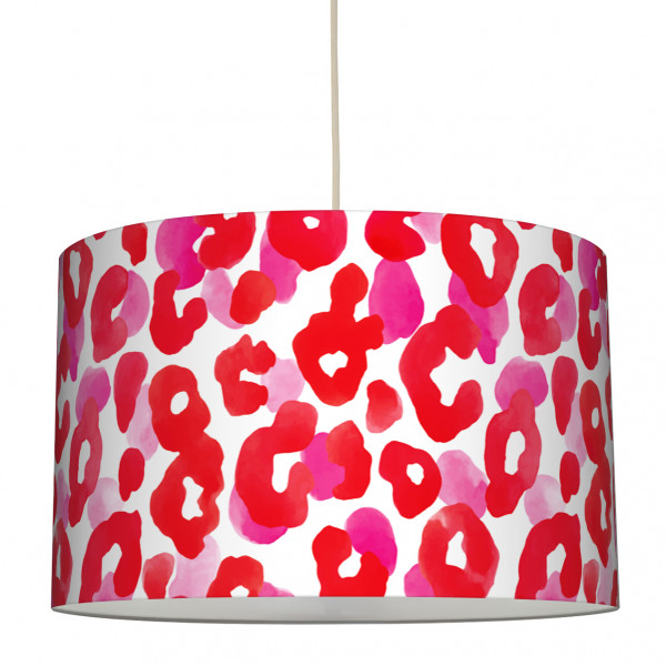 anna wand lampe hängelampe lampenschirm animalprint leopardenmuster leopard rot rosa wohnzimmer schlafzimmer 