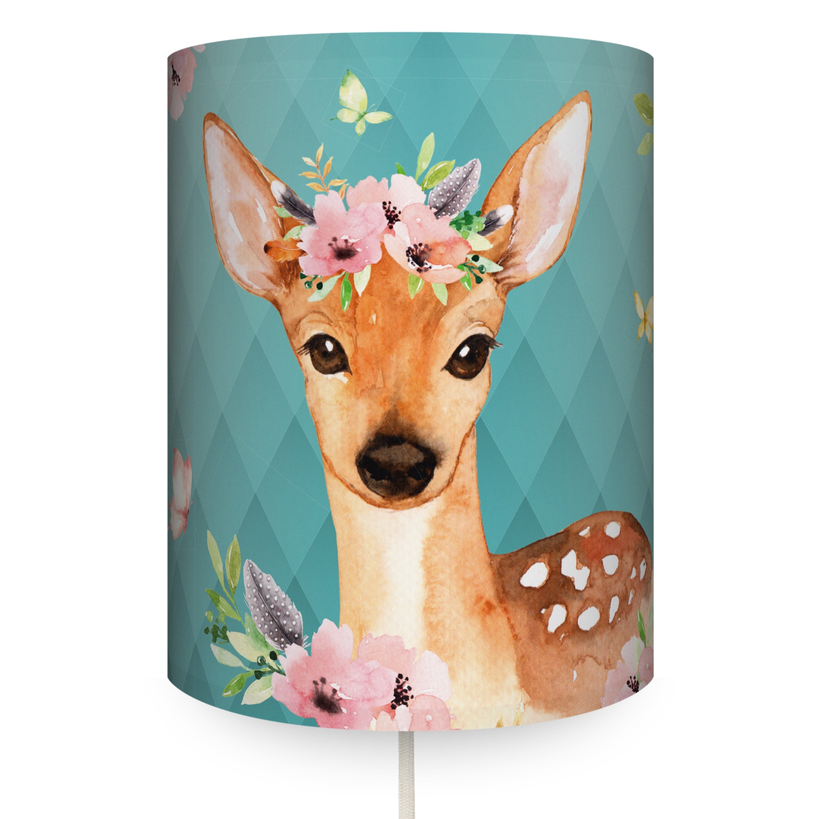 Runde Wandlampe „Friendly Forest Reh” Mint