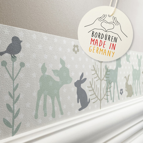 lovely label Häschen Rehe mint Waldtiere Bordüre Kinderzimmerbordüre Borte Tapetenbordüre Wanddeko Kinderzimmer Wanddeko Babyzimmer Wandbordüre Tapete Wandtatoo Wandsticker Poster Wand.jpg