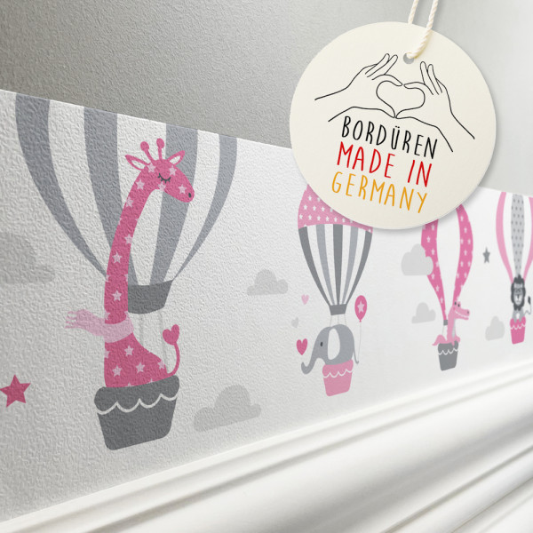 lovely label Heißluftballons rosa Bordüre Kinderzimmerbordüre Borte Tapetenbordüre Wanddeko Kinderzimmer Wanddeko Babyzimmer Wandbordüre Tapete Wandtatoo Wandsticker Poster Wand.jpg