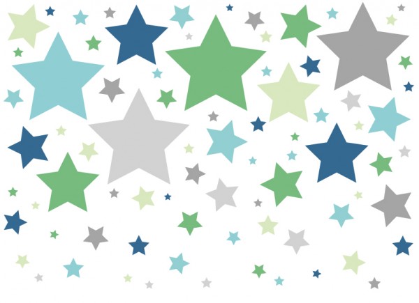 anna wand Wandtattoo Kinderzimmer „Sterne” selbstklebend - Junge & Mädchen - Blau/Grau