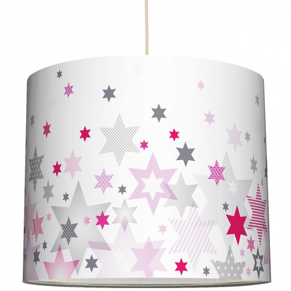 anna wand Deckenlampe, Hängelampe „Sterne” Mädchen - Rosa/GRau