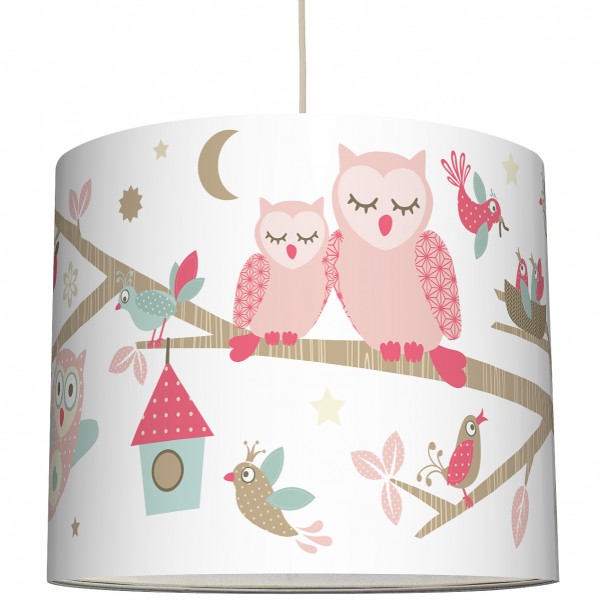 anna wand Deckenlampe, Hängelampe Mädchen „Waldtiere” - Rosa/Beige