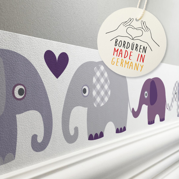 lovely label Elefanten lila Elephant Bordüre Kinderzimmerbordüre Borte Tapetenbordüre Wanddeko Kinderzimmer Wanddeko Babyzimmer Wandbordüre Tapete Wandtatoo Wandsticker Poster Wand.jpg