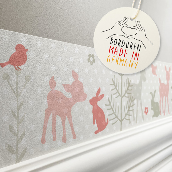 lovely label Hase Rehe Waldtiere apricot orange Bordüre Kinderzimmerbordüre Borte Tapetenbordüre Wanddeko Kinderzimmer Wanddeko Babyzimmer Wandbordüre Tapete Wandtatoo Wandsticker Poster Wand.jpg