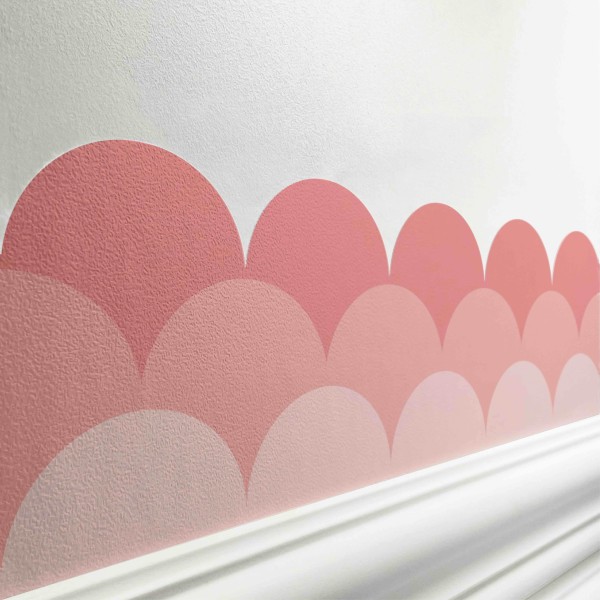 Selbstklebende Bordüre Kinderzimmer „Mini Waves – Kleine Wellen” Coral – 250 x 12,4 cm