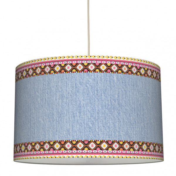 anna wand lampe hängelampe lampenschirm mädchen mädchenzimmer boho ethno azteken girl jeans rosa gelb