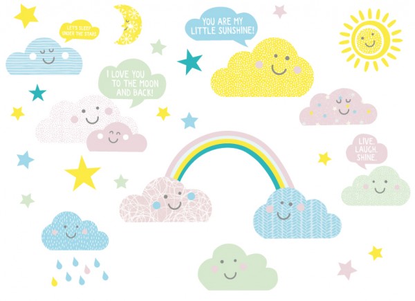 Wandtattoos Kinderzimmer „Happy Clouds”