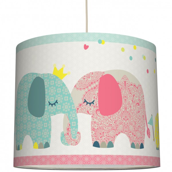 anna wand Deckenlampe, Hängelampe Junge Mädchen „Elefant” - Blau/Rot