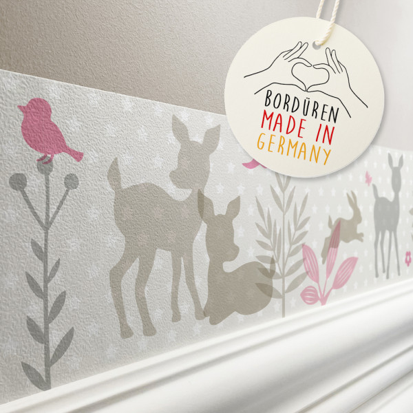 lovely label Häschen Rehe rosa grau Waldtiere Bordüre Kinderzimmerbordüre Borte Tapetenbordüre Wanddeko Kinderzimmer Wanddeko Babyzimmer Wandbordüre Tapete Wandtatoo Wandsticker Poster Wand.jpg