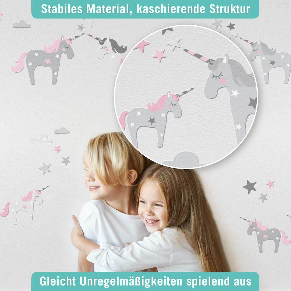 Wandtattoos Kinderzimmer EINHORN Rosa