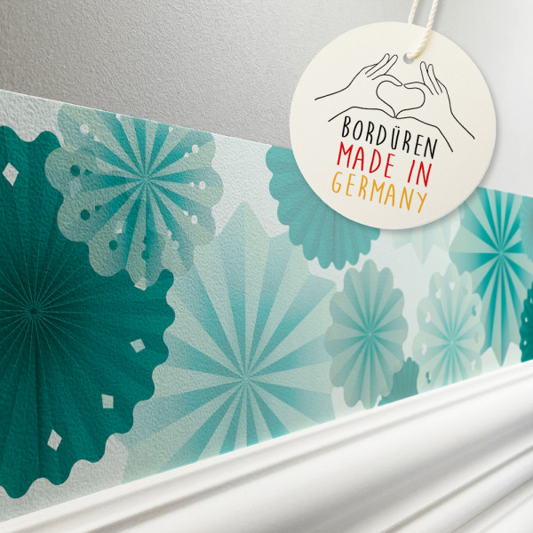 lovely label Rosetten mint Pompom Bordüre Kinderzimmerbordüre Borte Tapetenbordüre Wanddeko Kinderzimmer Wanddeko Babyzimmer Wandbordüre Tapete Wandtatoo Wandsticker Poster Wand.jpg