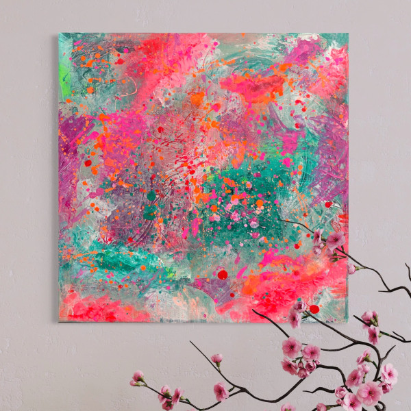 Colour Surfing– Acryl auf Leinwand 30 x 30 cm UNIKAT